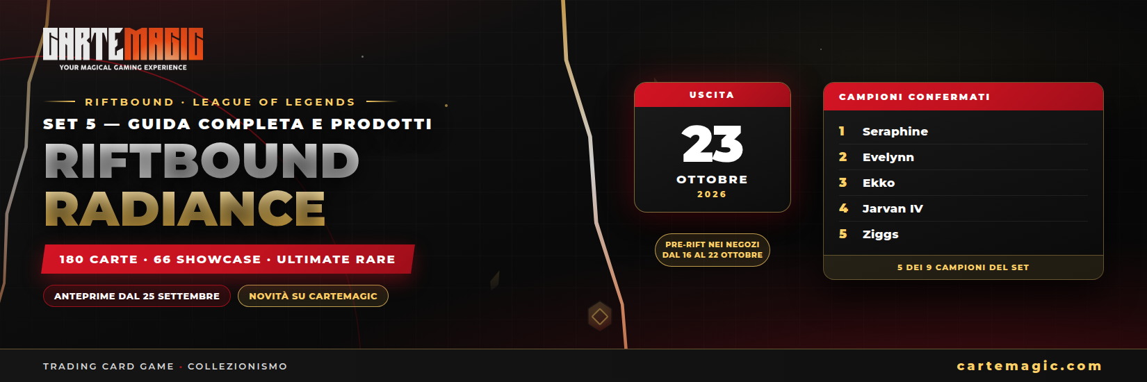 Riftbound Radiance: uscita, Ultimate Rare e roadmap 2027 con 5 set